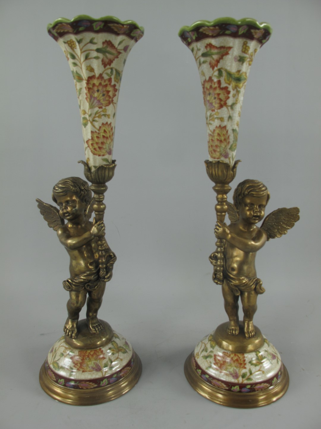 Leuchter FARBE Porzellan/Messing H.39x13cm Leuchter FARBE Porzellan/Messing H.39x13cm