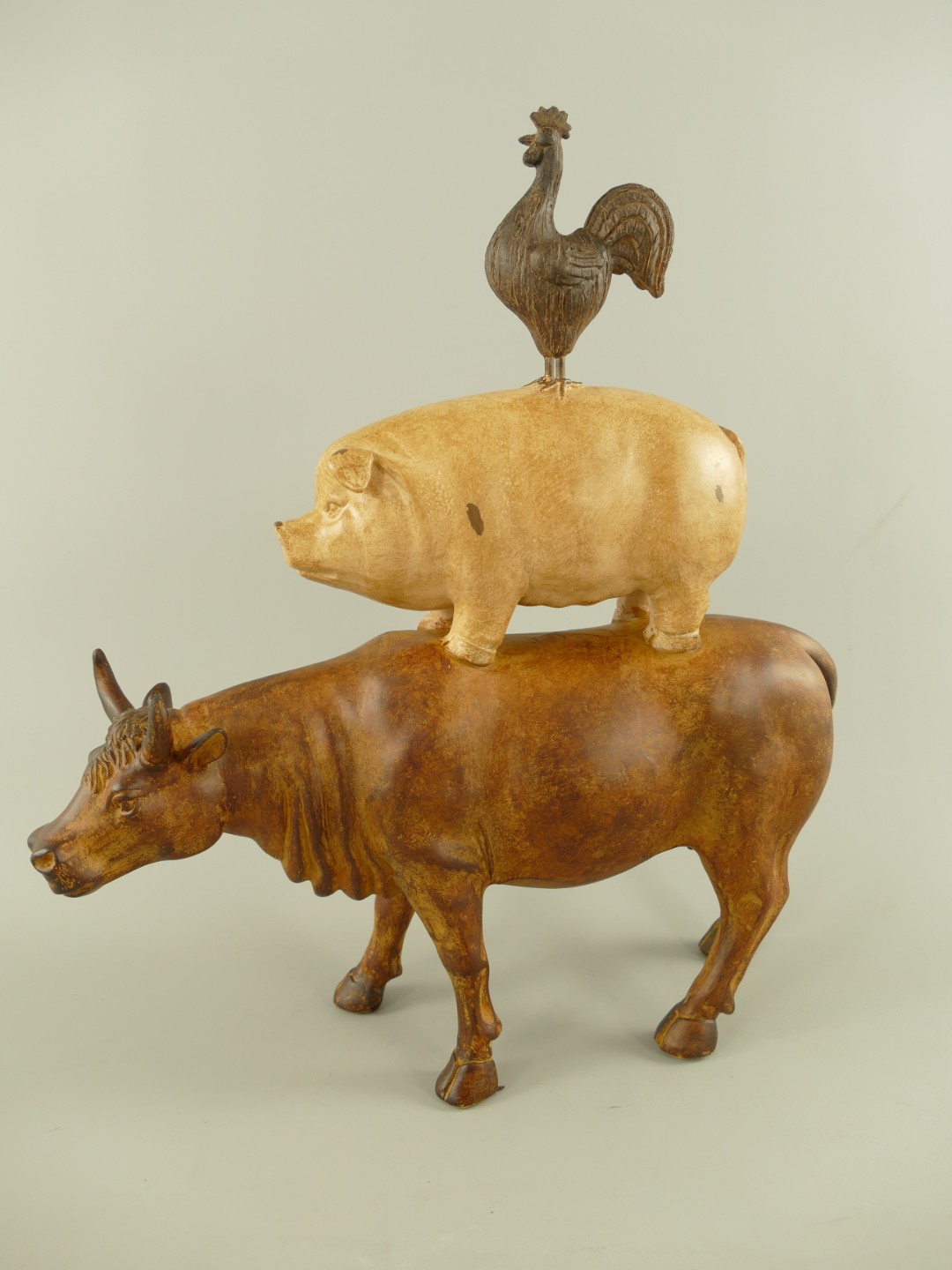 Kuh-, Schweine- und Hahn-Bau Polystein  H.42cm