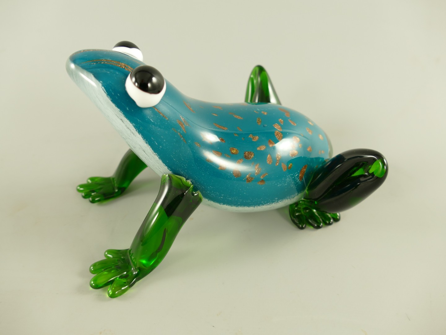 Glasfigur Murano styl Frosch farbe L.17cm