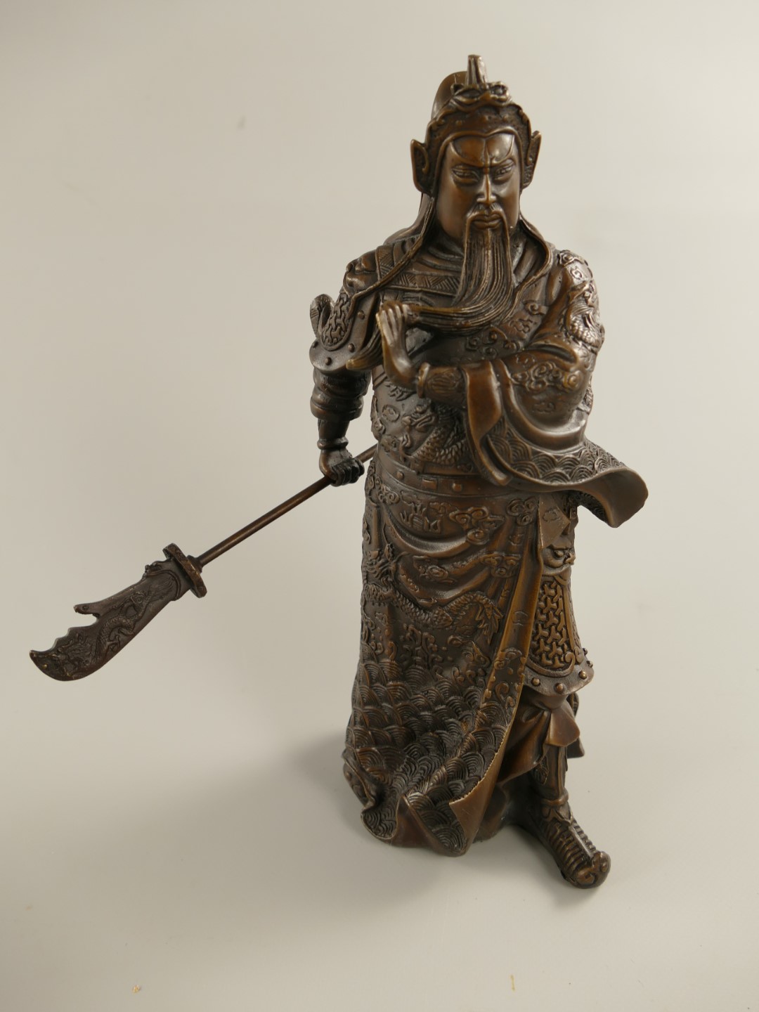 *ANG. Figur Bronze Chinesischer General H.28x20cm