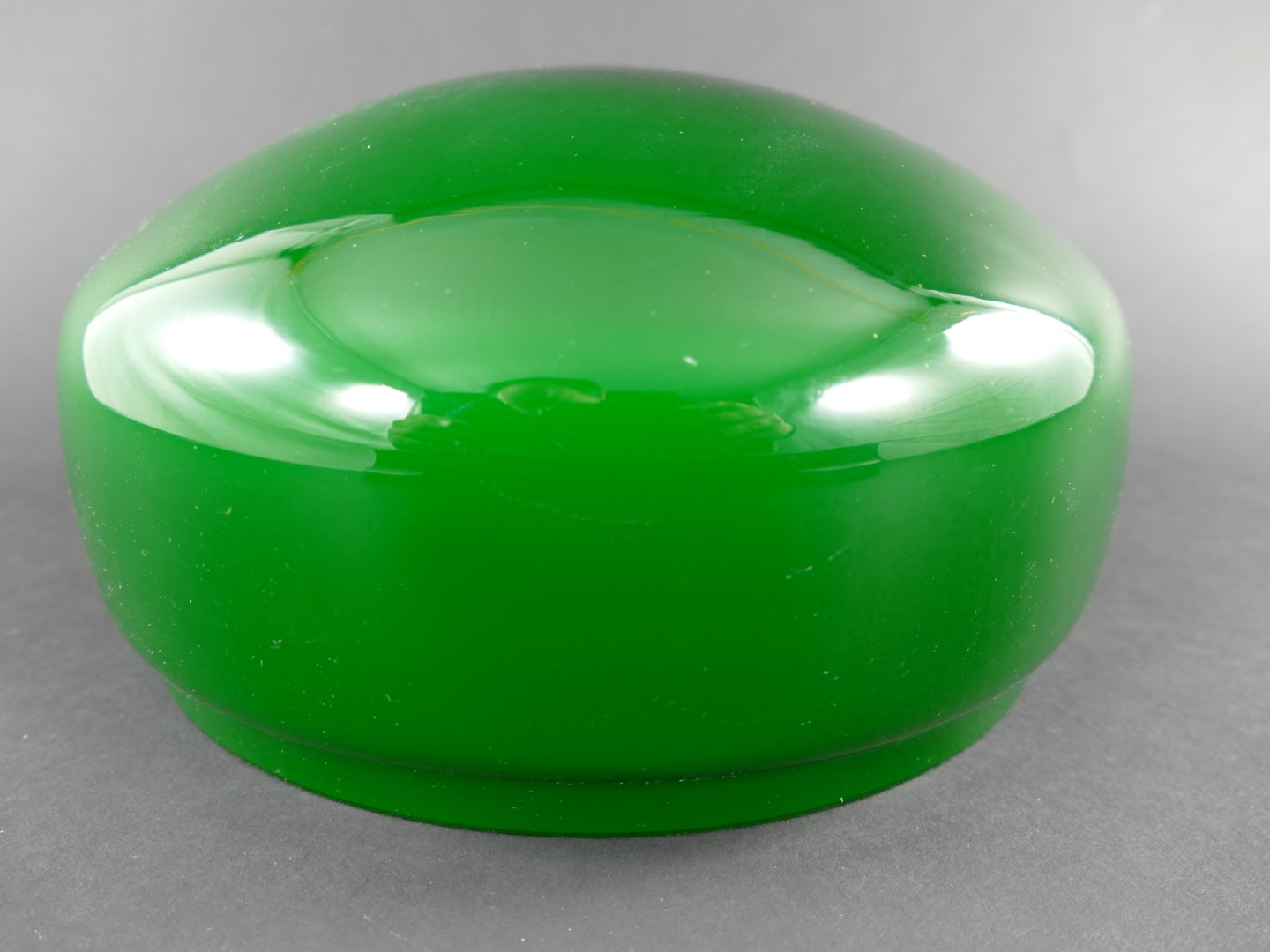 Pilzlampe Messing(Glas farb. grün)H.37cm
