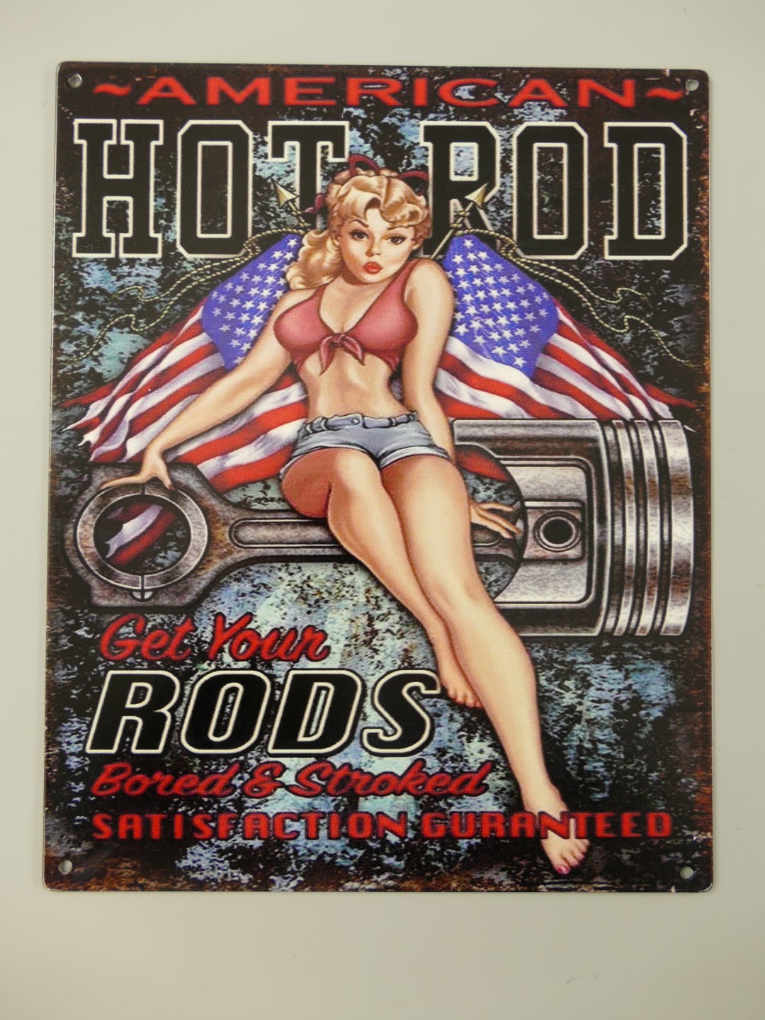 Wandschild Eisen American Hot Rod H.25x20cm