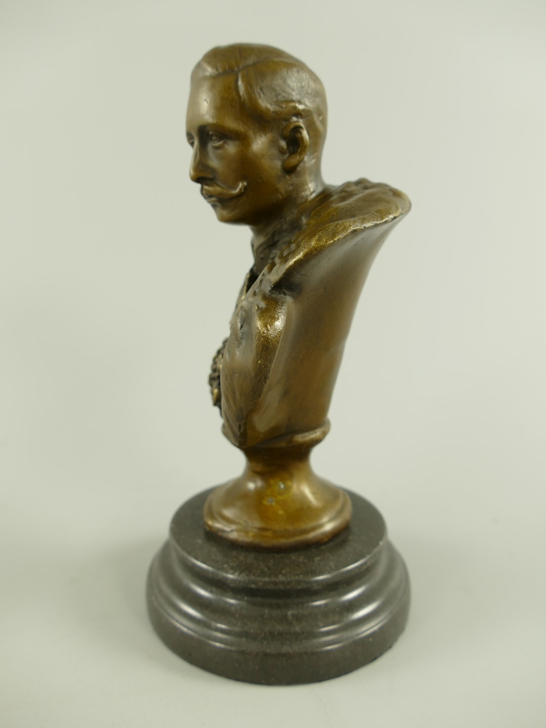 Figur Bronze MARMOR FUSS! Kaiser Wilhelm II H.20cm