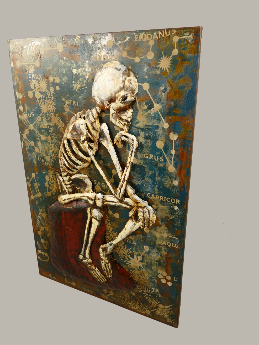 (*)Metallbild (3D) Eisen skelett H.120x80cm