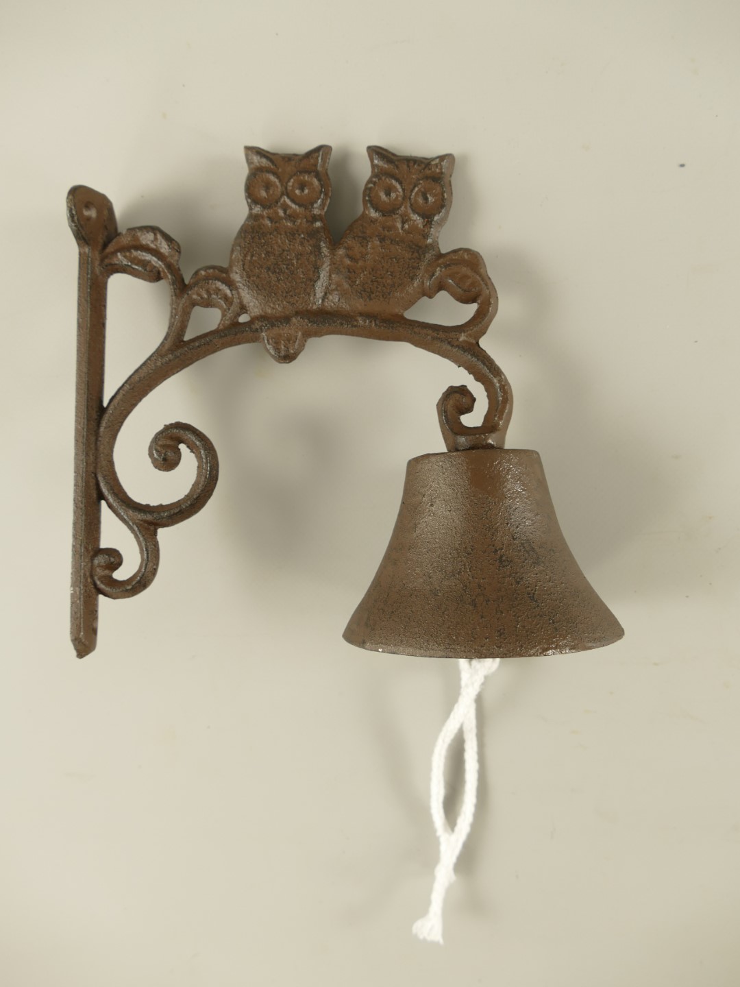 Wandglocke Eule Gußeisen rustikal braun H.18cm Wandglocke Eule Gußeisen rustikal braun H.18cm