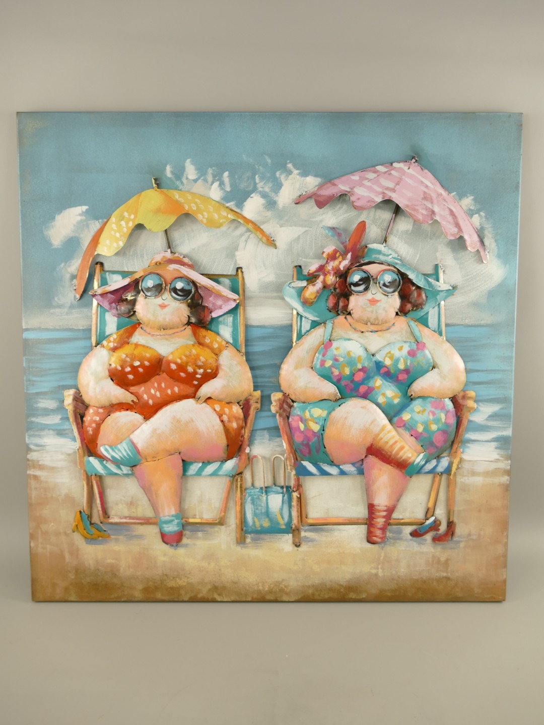 (*) Metallbild (3D) Eisen Frauen L.80x80cm