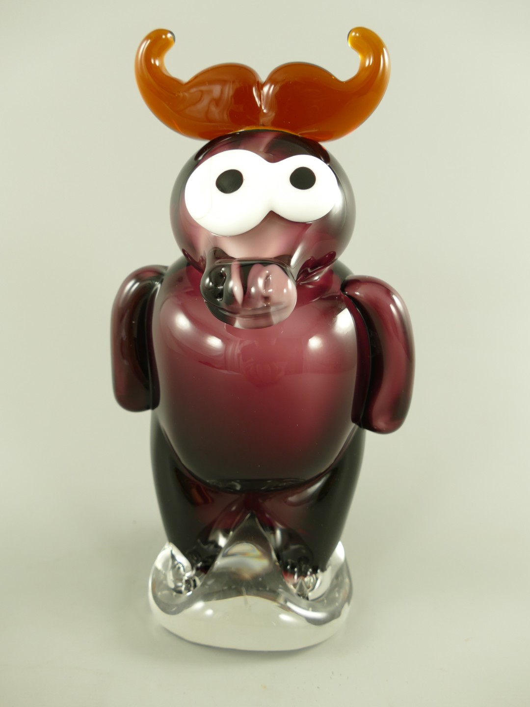Glasfigur Murano styl Bülle farbe H.23cm