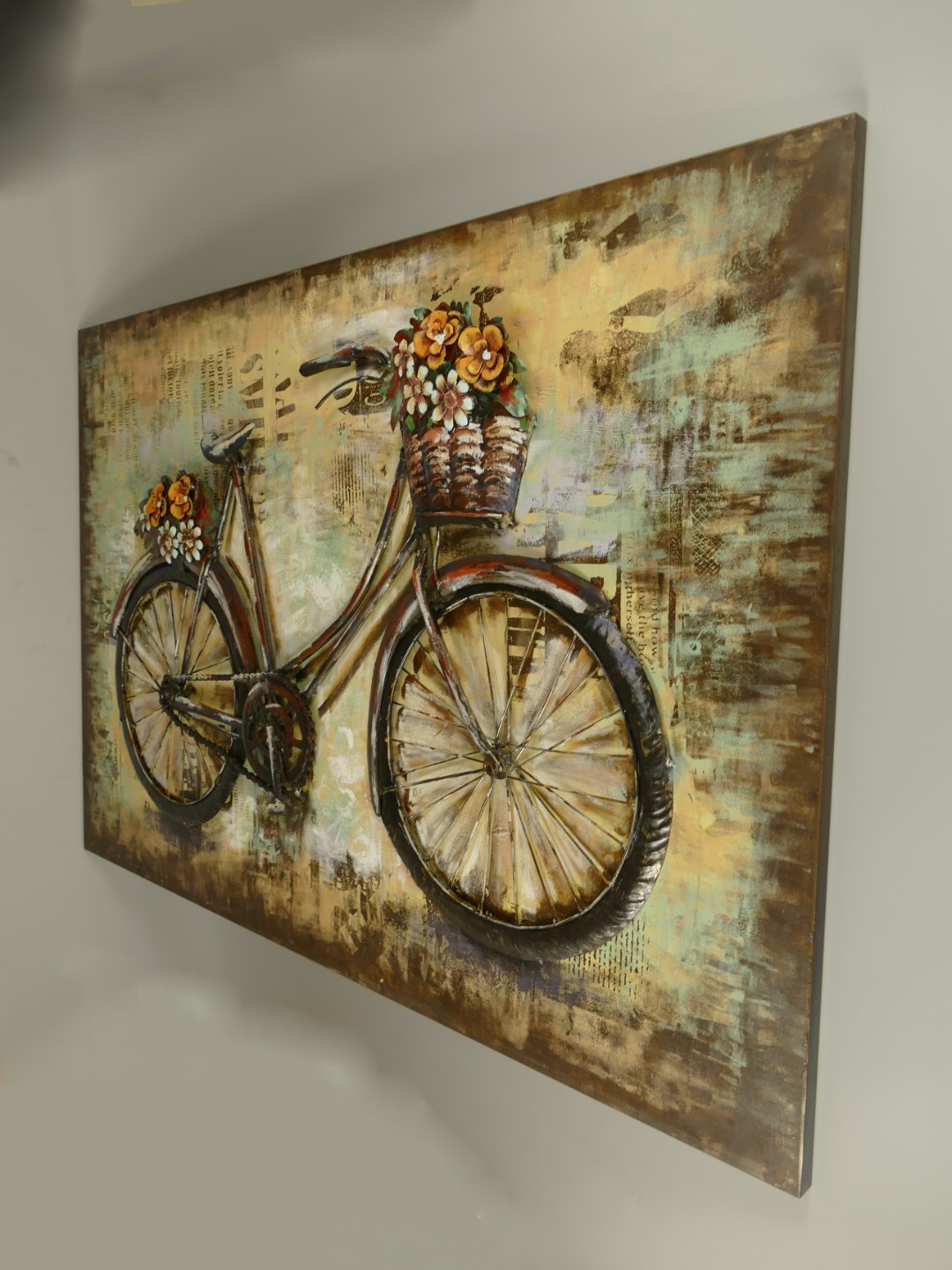 (*)Metallbild (3D) Eisen Fahrrad L.120x80cm