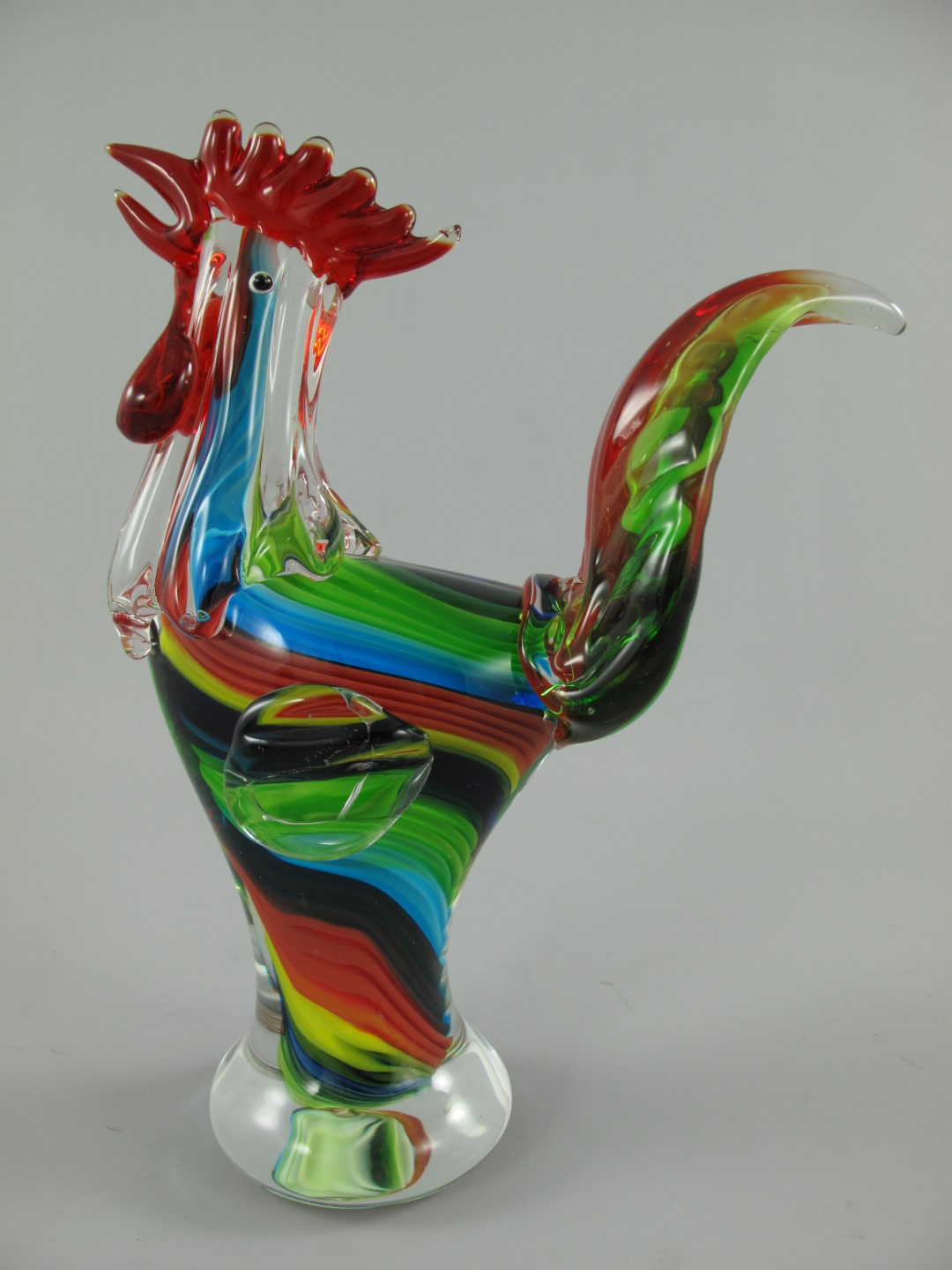 Glasfigur HAHN farbe H.28x22cm