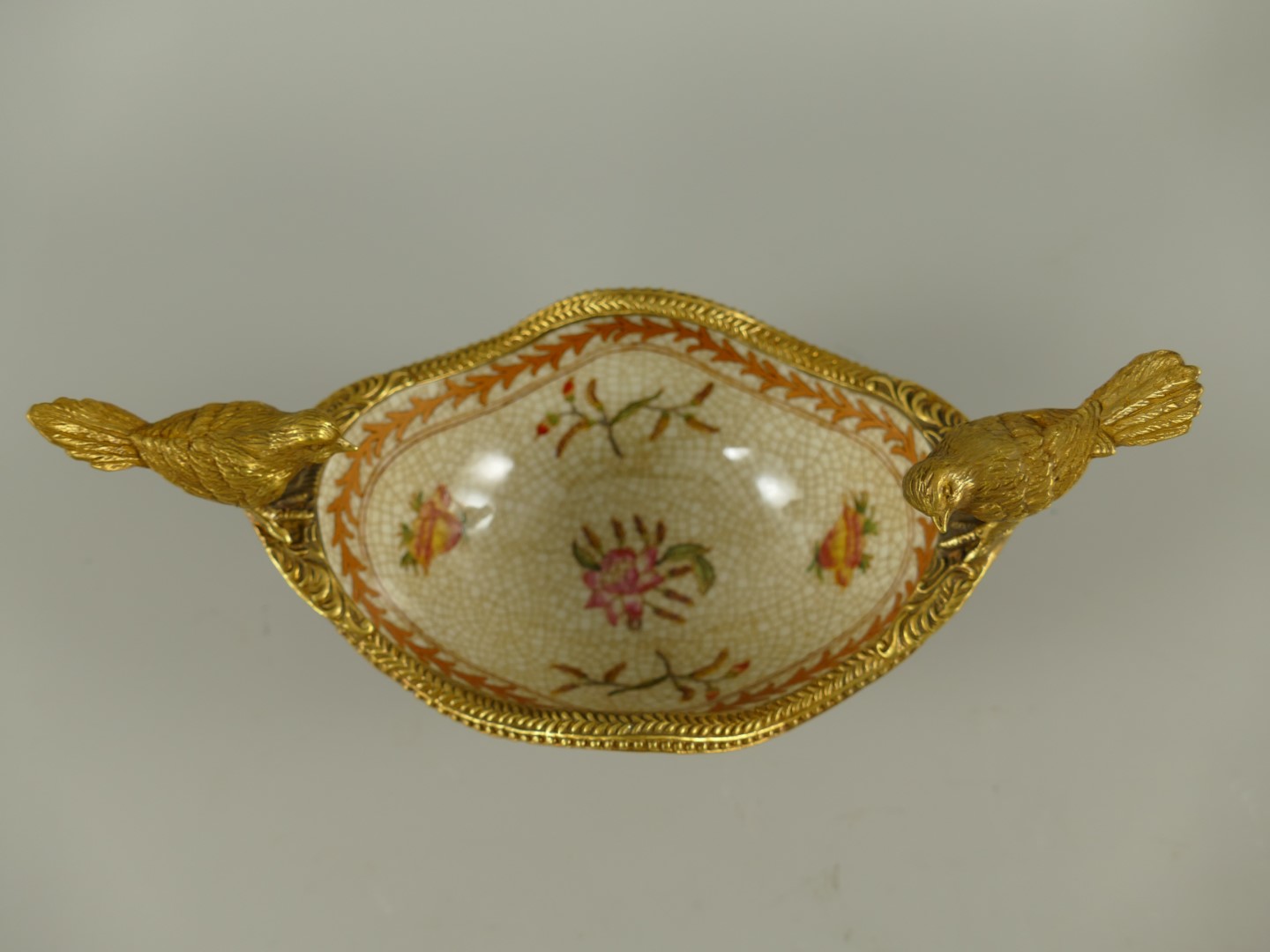 Porzellan/Messing Jugendstil schale L.19x13cm