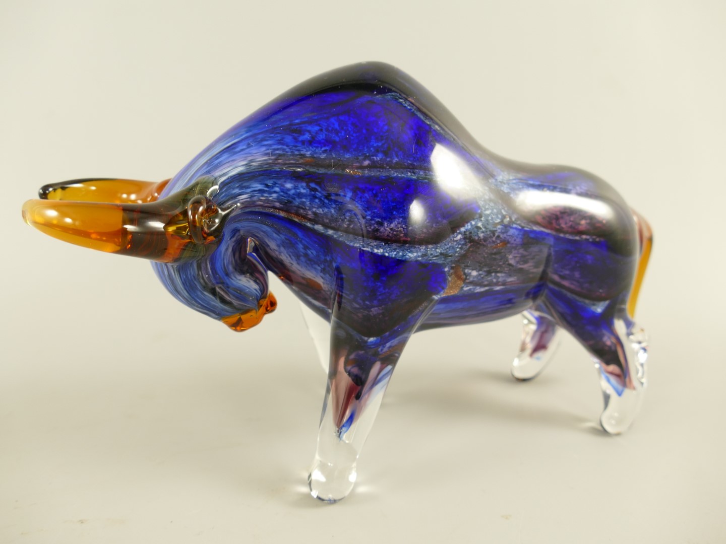 Glasfigur Bülle farbe L.25x16cm