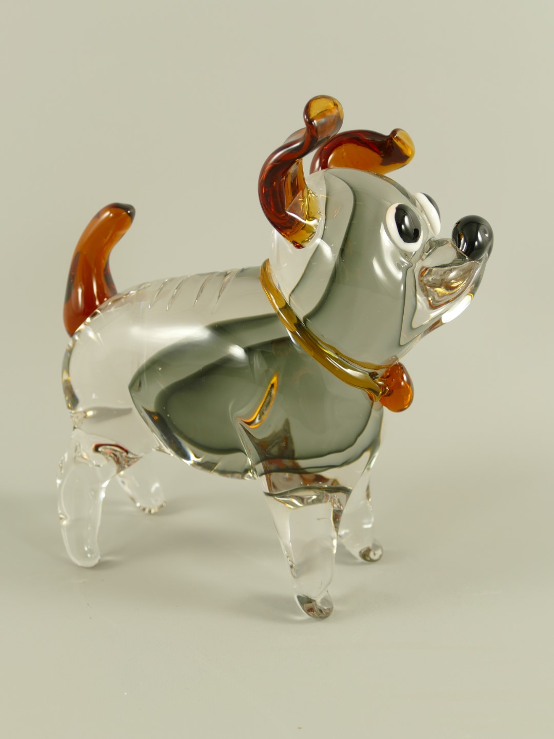 Glasfigur Hund farbe H.22cm
