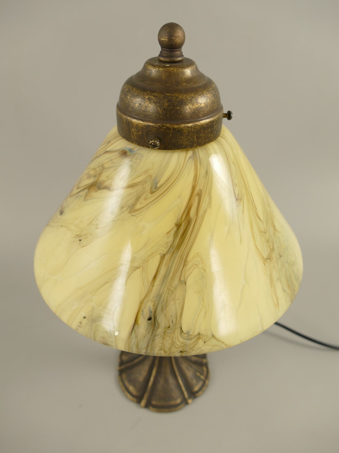 Lampe Messing brün. Schirm(215.100GM) H.32cm