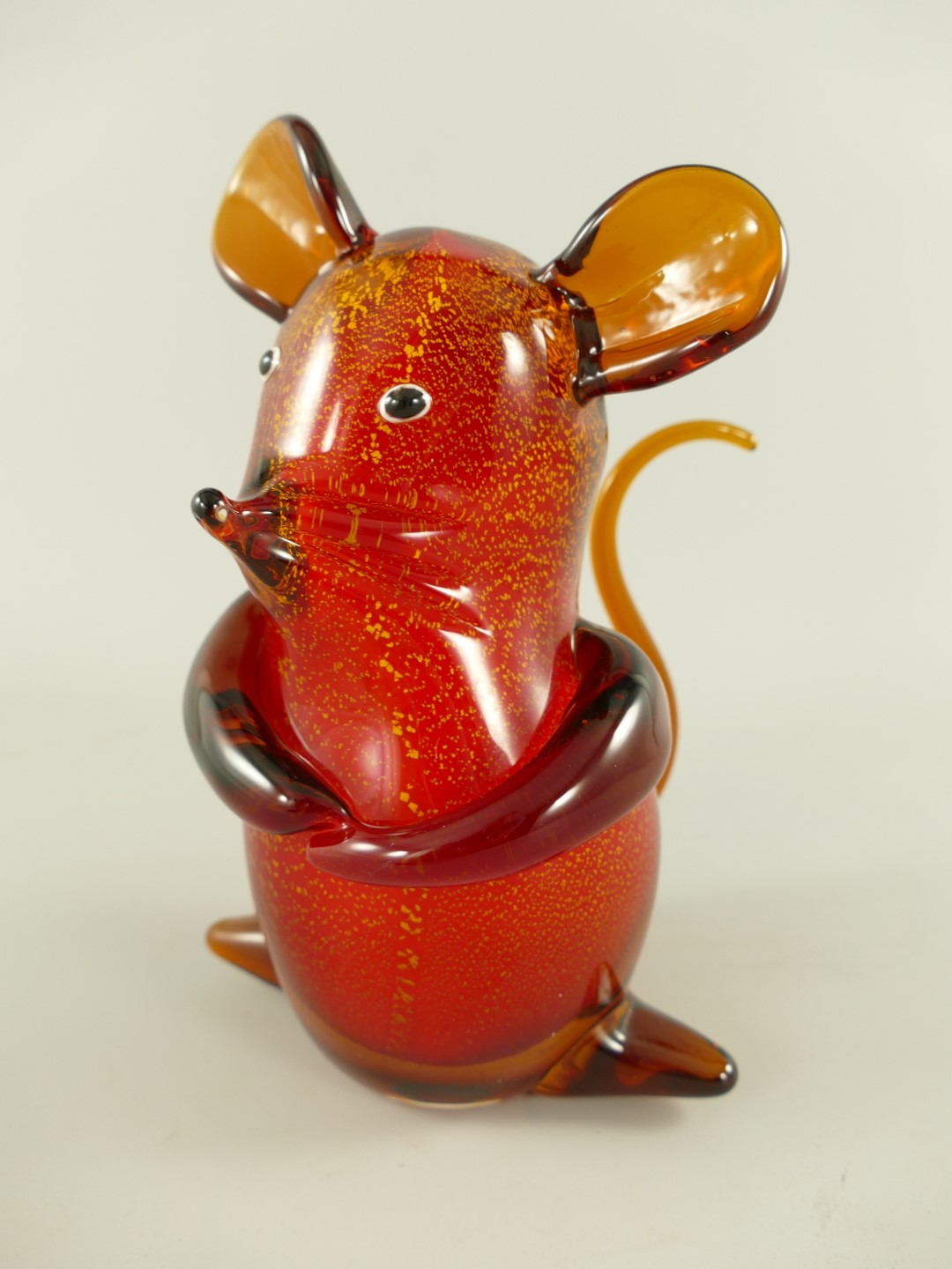 Glas Maus farbe H.22x15cm