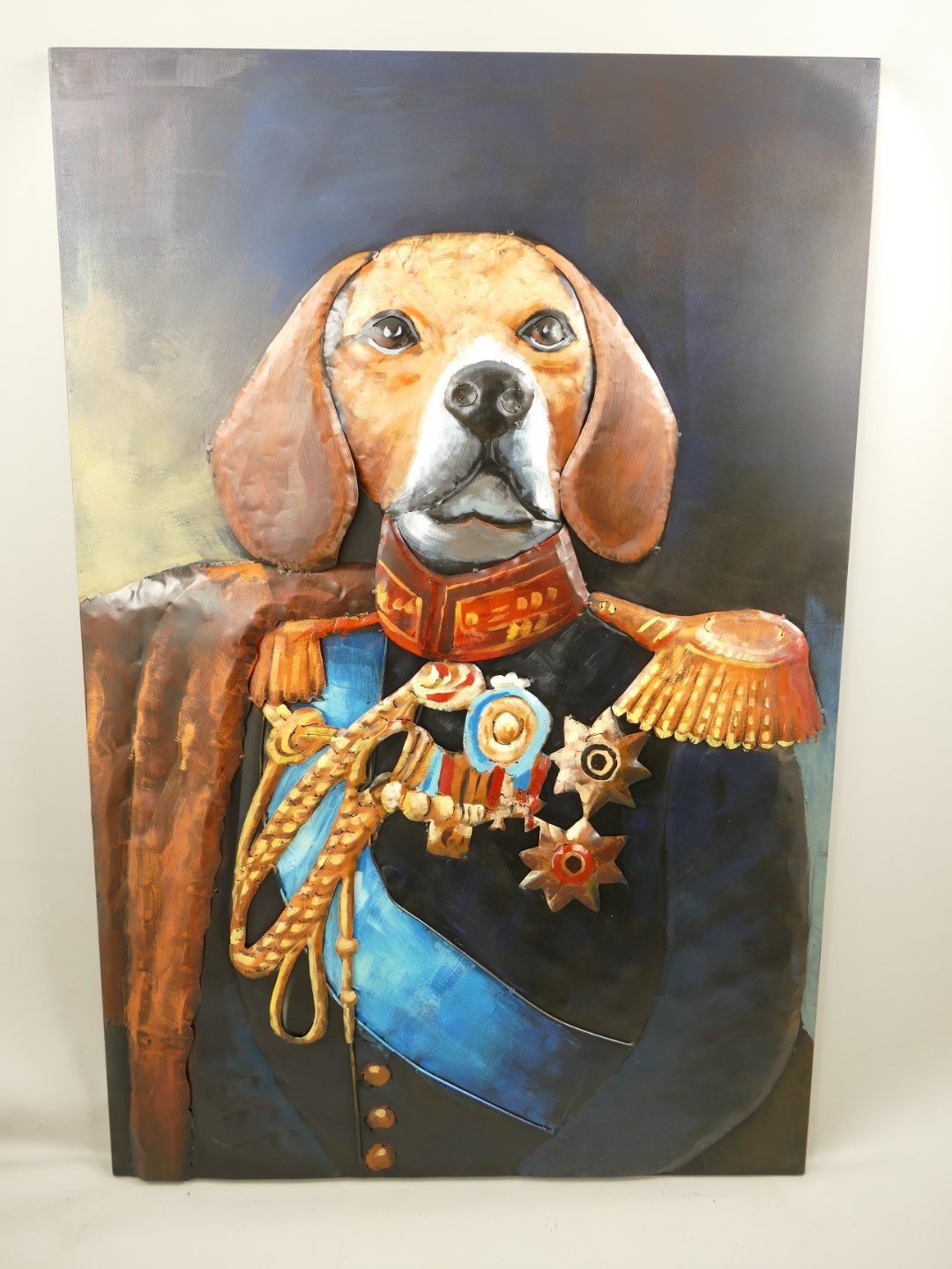 (*) Metallbild (3D) Eisen Hund H.120x80cm