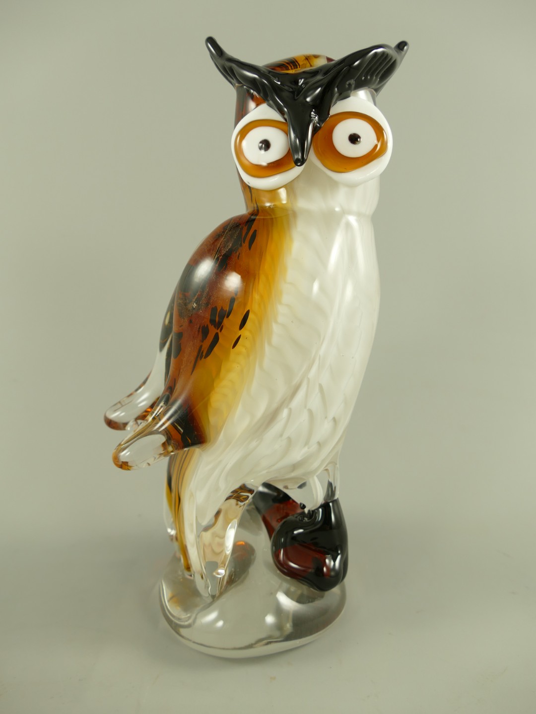 Glasfigur Murano styl Eule farbe H.25cm