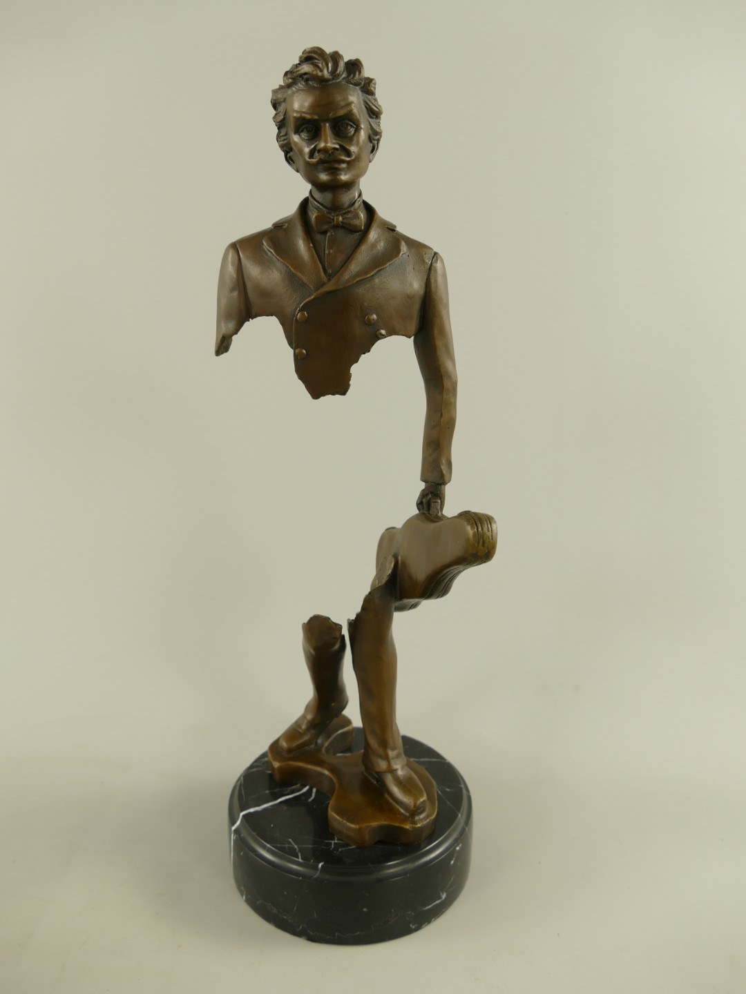 Bronze figur Mann Musiker H.38x15x12cm