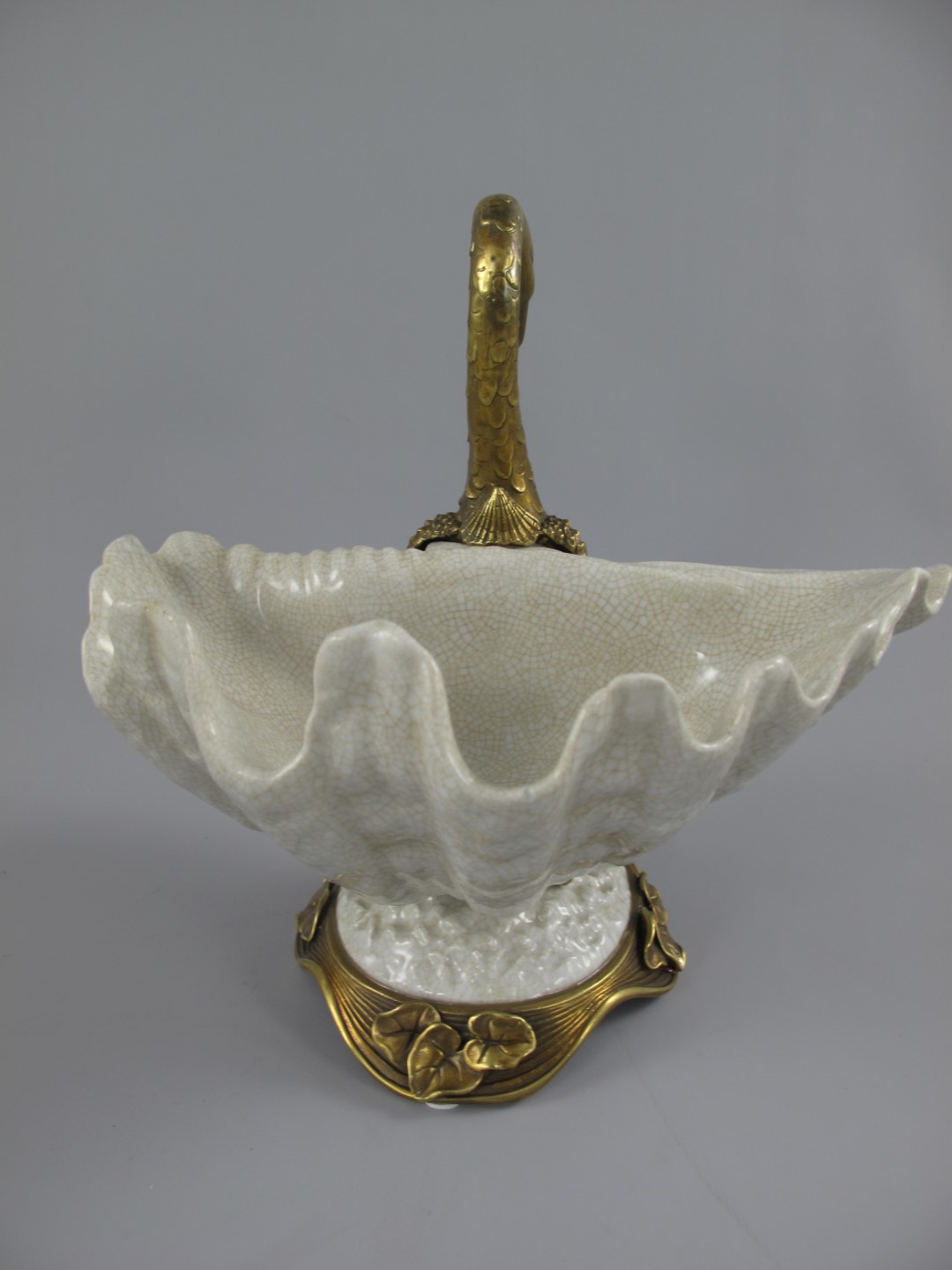 Porzellan/Messing SCHWAN!! Schale H.25x26cm