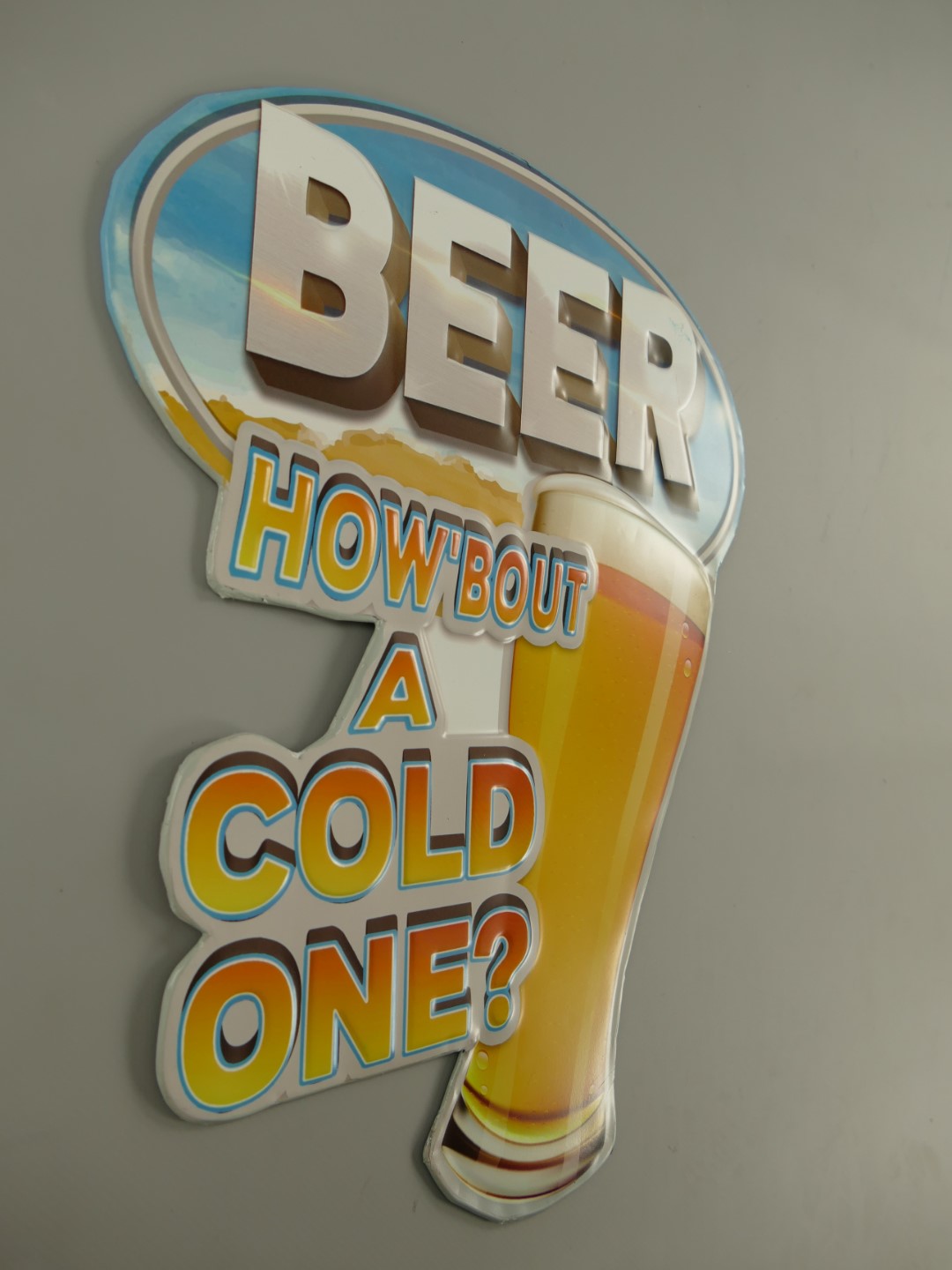 *ANG. Wandschild(Gestanzt)Eisen Cold One H.37x30cm