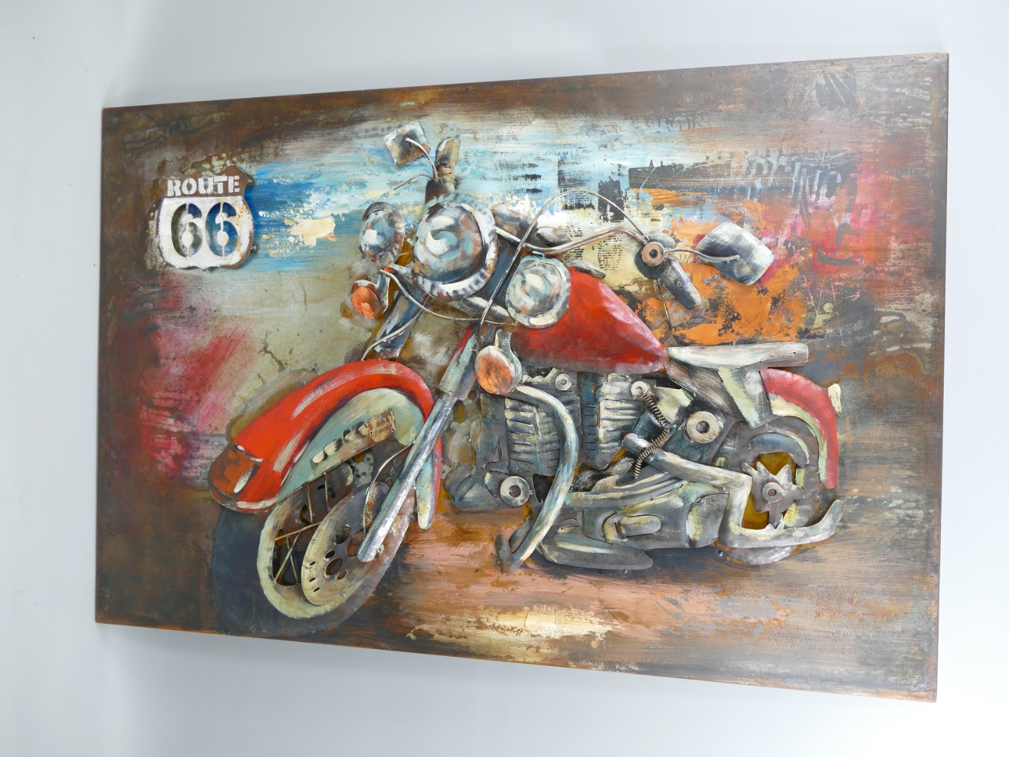 (*) Metallbild (3D) Eisen Motor L.120x80cm