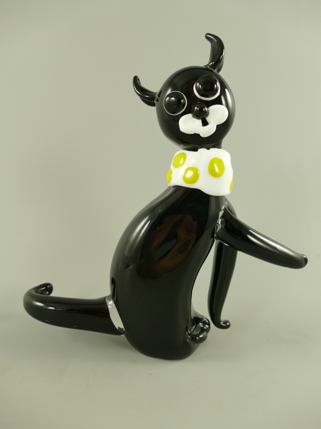 Glasfigur Murano styl Katze farbe H.28cm
