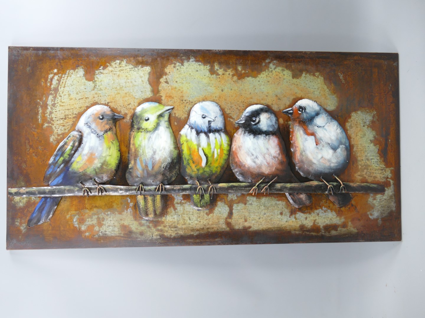 (*) Metallbild (3D) Eisen Haussperling L.120x60cm
