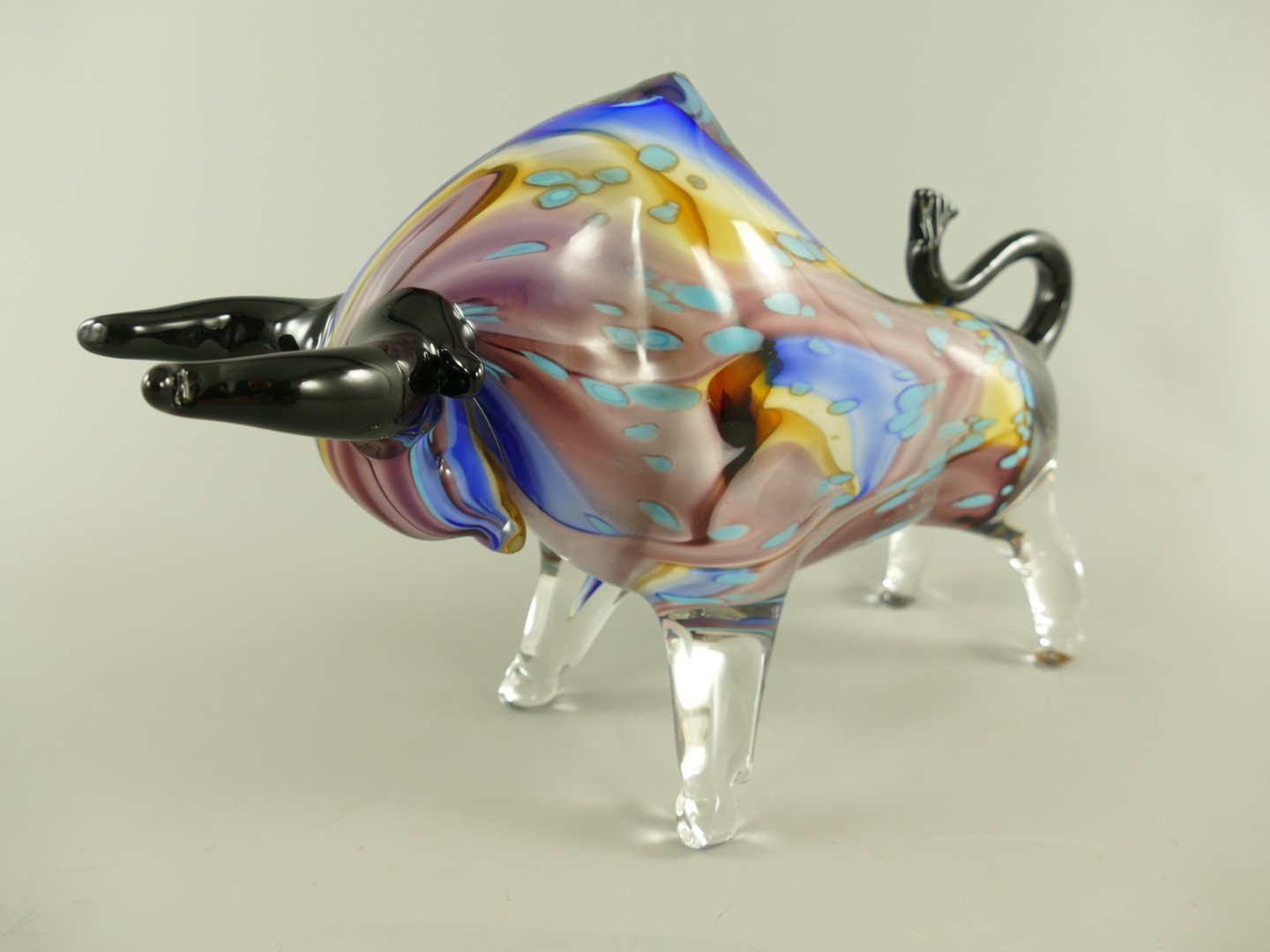 Glasfigur Murano styl Bülle farbe H.38cm