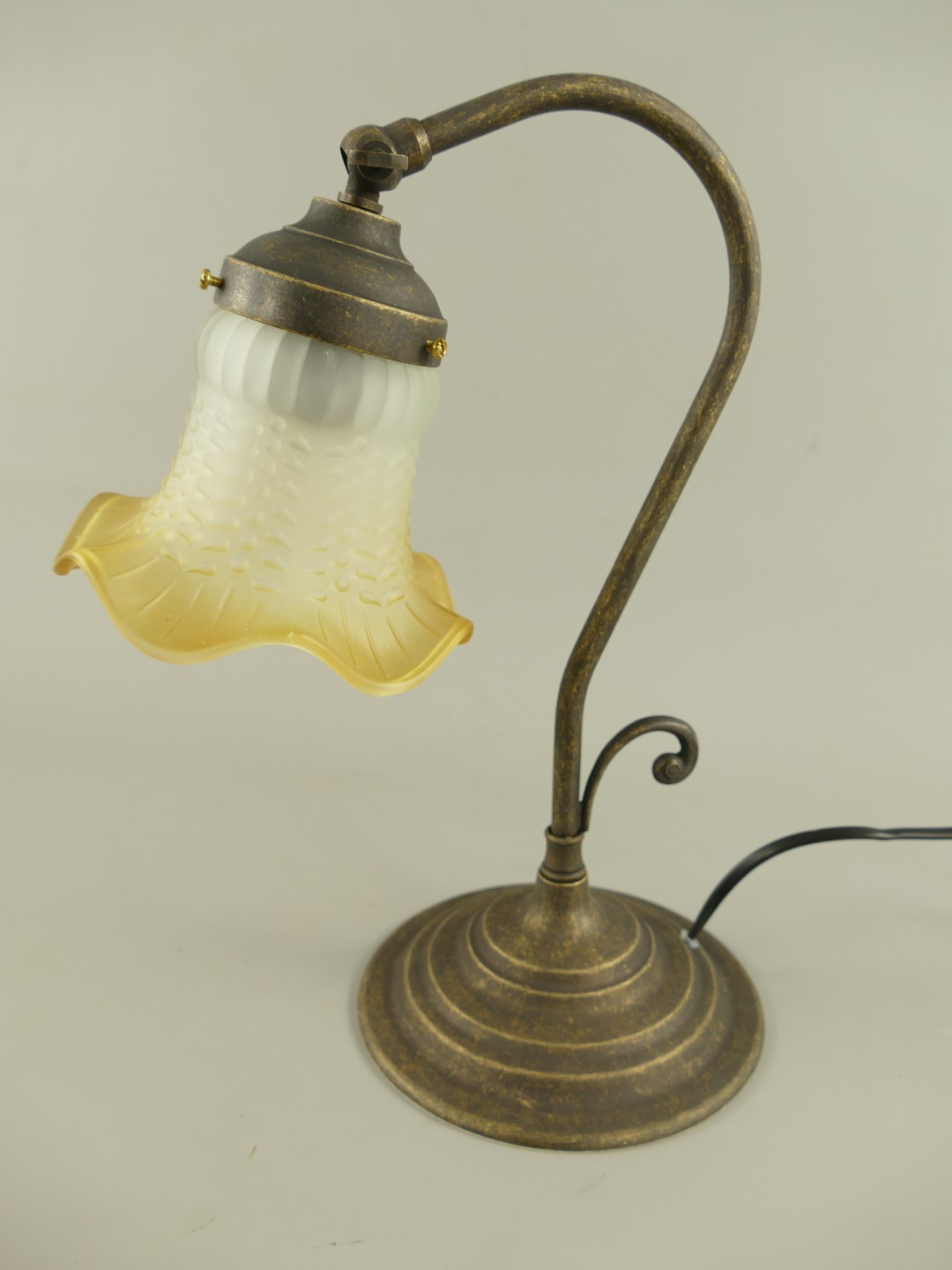 Lampe Messing brün. Schirm(176.025GB) H.32cm