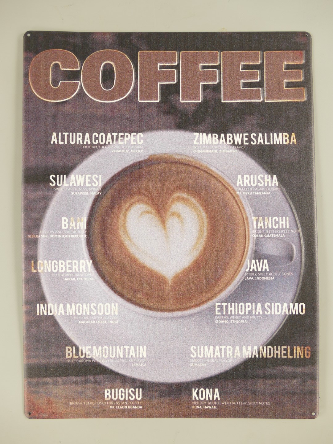 RAUS*PREIS Wandschild Coffee divers Sprache H.42cm RAUS*PREIS Wandschild Coffee divers Sprache H.42cm