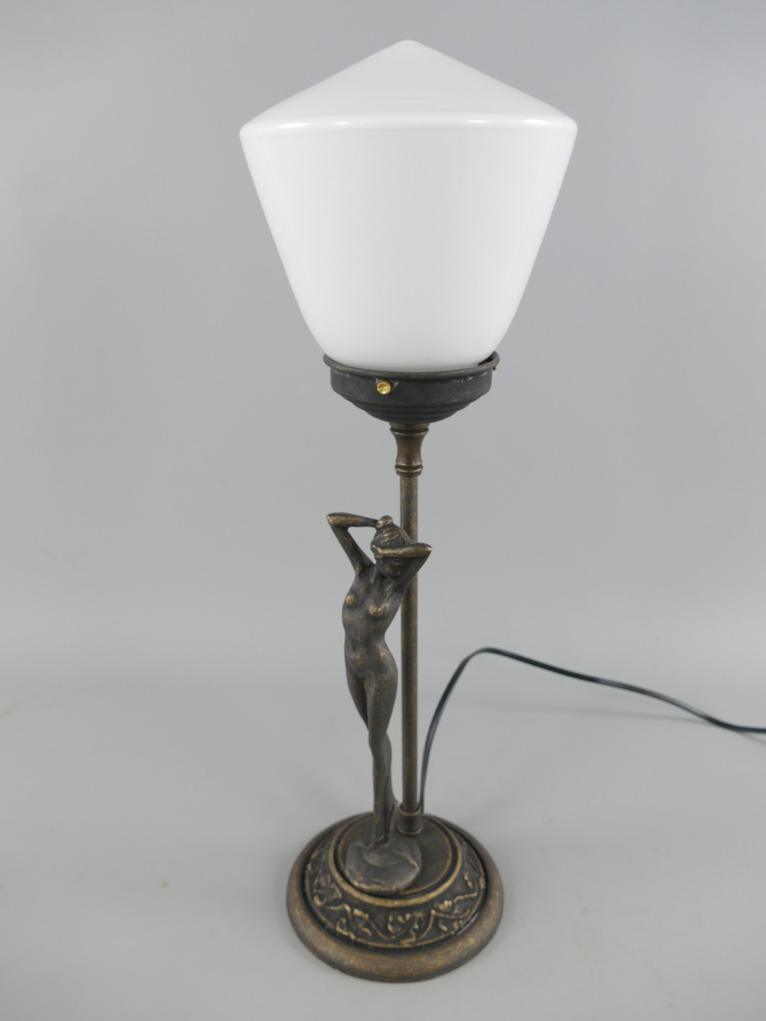 Stehlampe E14 Mes. brüin Schirm(215.002-1) H.50cm