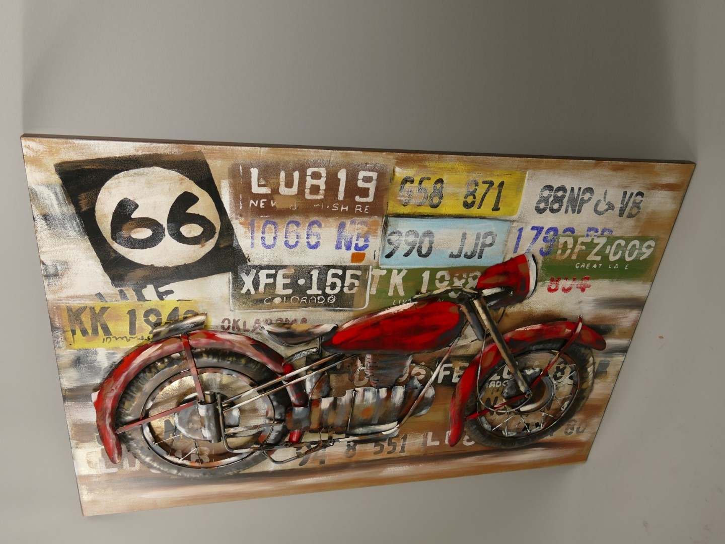 (*)Metallbild (3D) Eisen Motor L.120x80cm