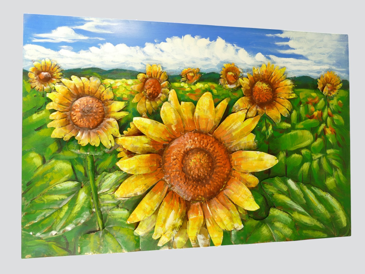 (*) Metallbild (3D) Eisen Sonnenblume L.120x80cm