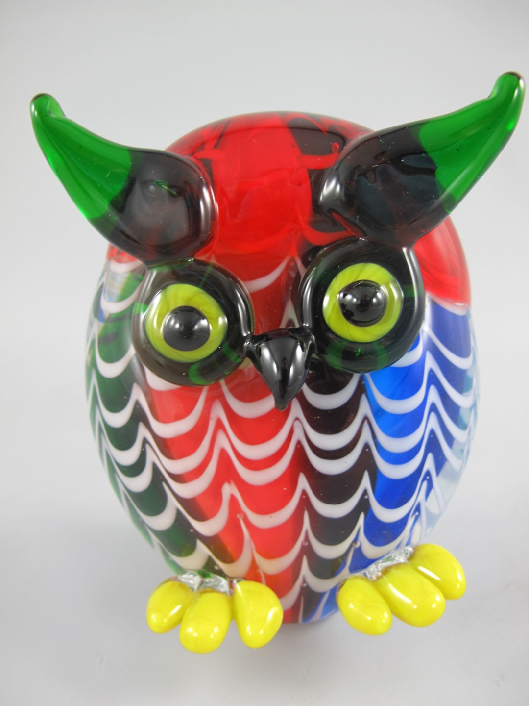 Glasfigur Uhu farbe H.13x10cm