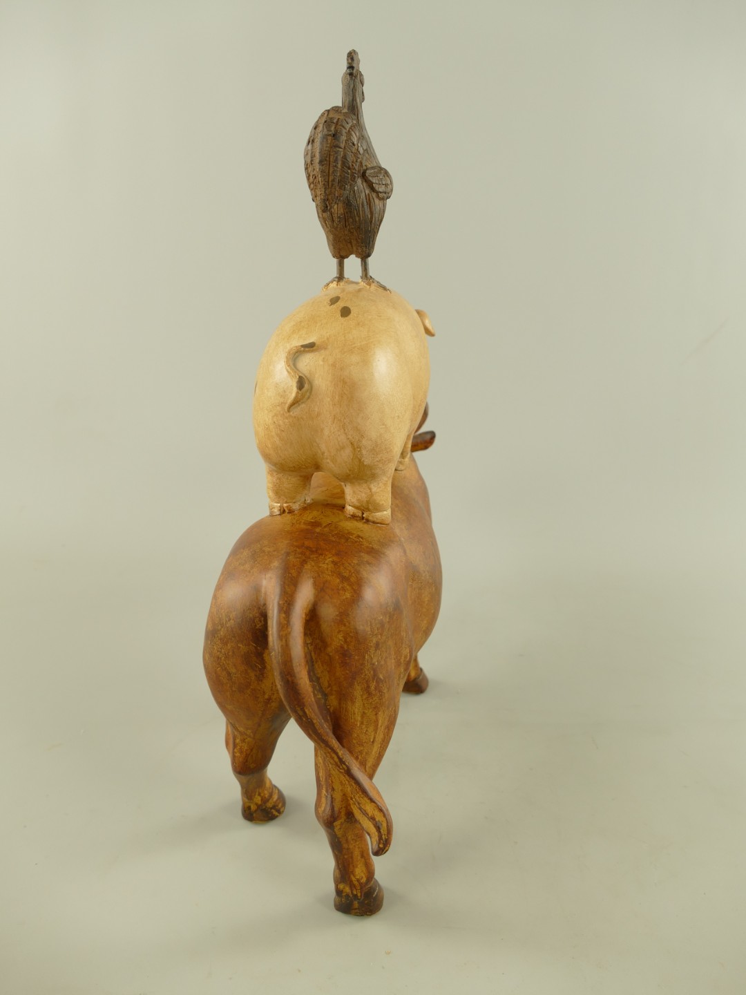 Kuh-, Schweine- und Hahn-Bau Polystein  H.42cm