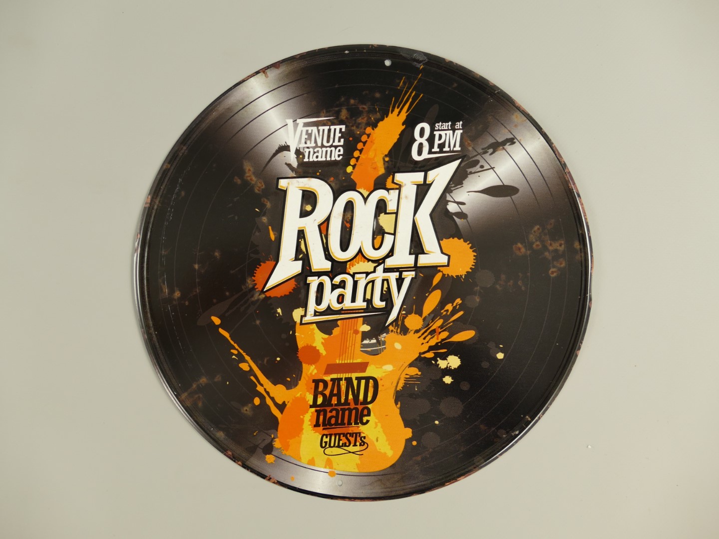 Wandschild Eisen Rock Party D.30cm