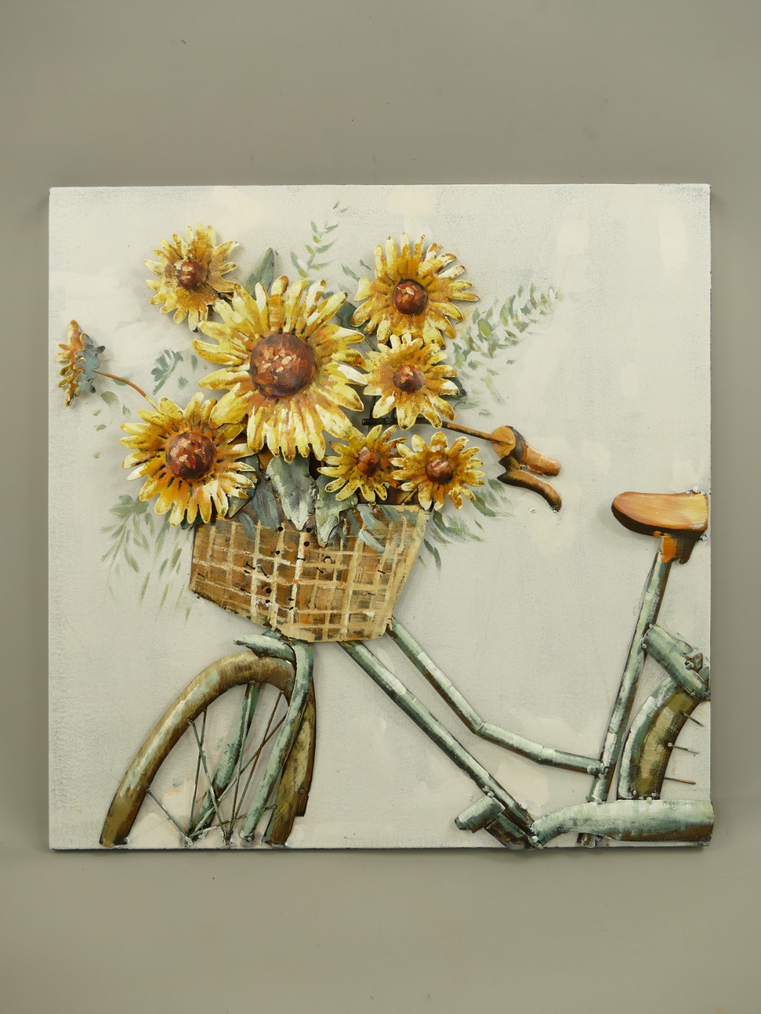 (*) Metallbild (3D) Eisen Fahrrad H.60x60cm