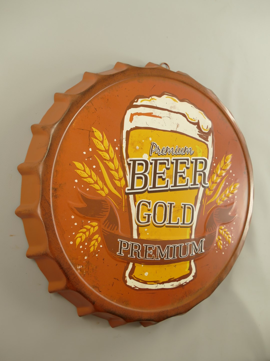 RAUS*PREIS Wandschild(Gestanzt)Premium Beer D.42cm