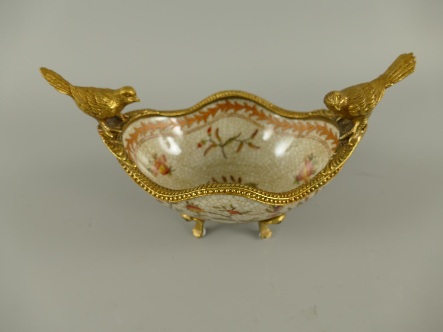 Porzellan/Messing Jugendstil schale L.19x13cm