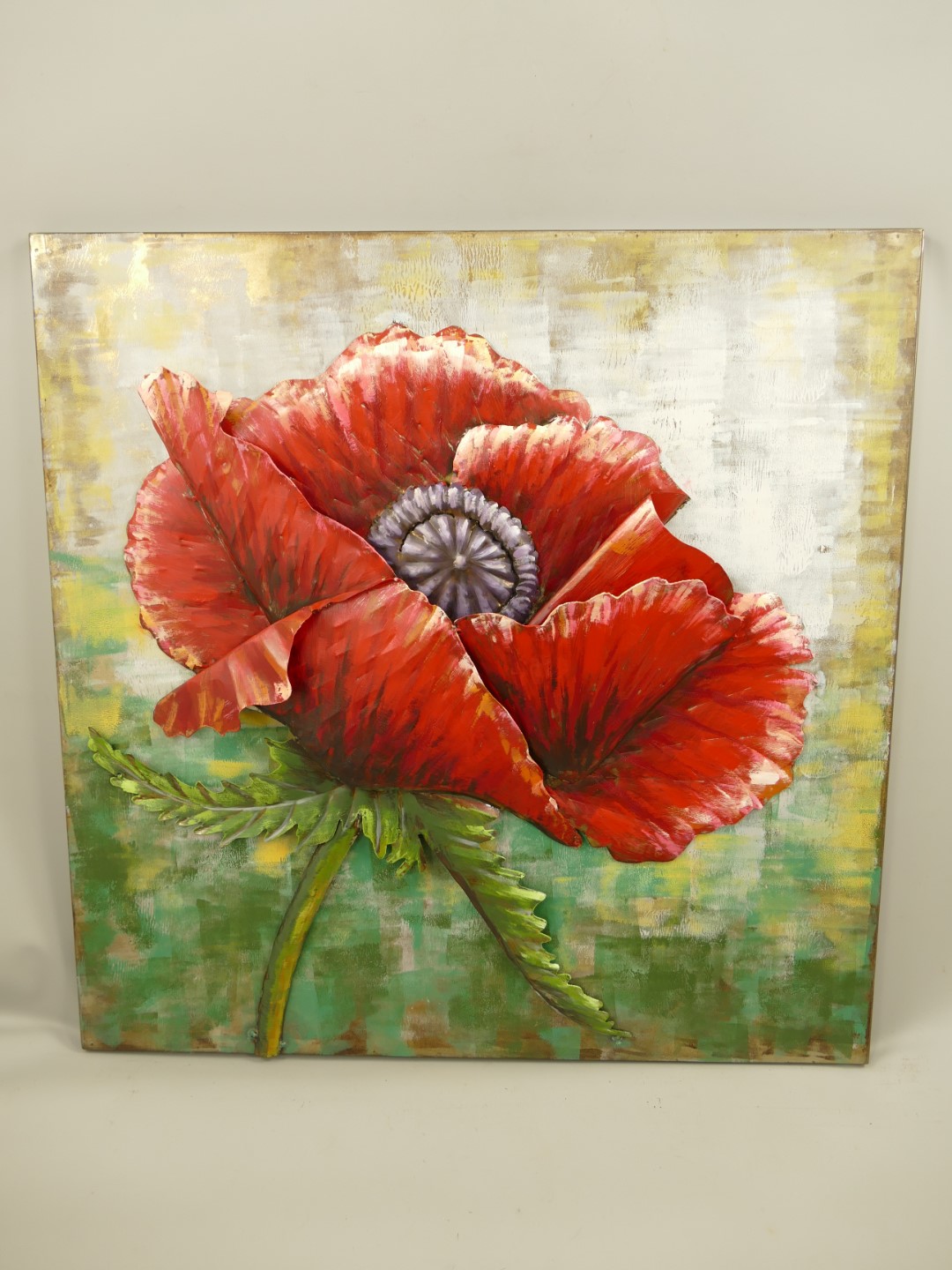 (*)Metallbild(3D)Eisen Blumen H.80x80cm (*)Metallbild(3D)Eisen Blumen H.80x80cm