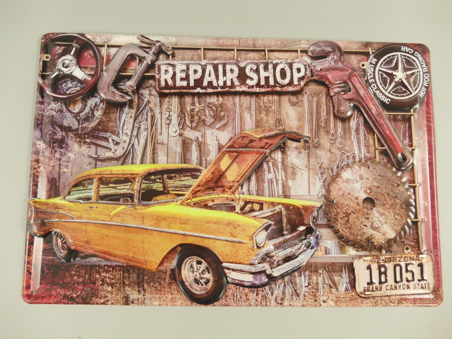 Wandschild(Gestanz) Eisen Auto Repair Shop L.60cm