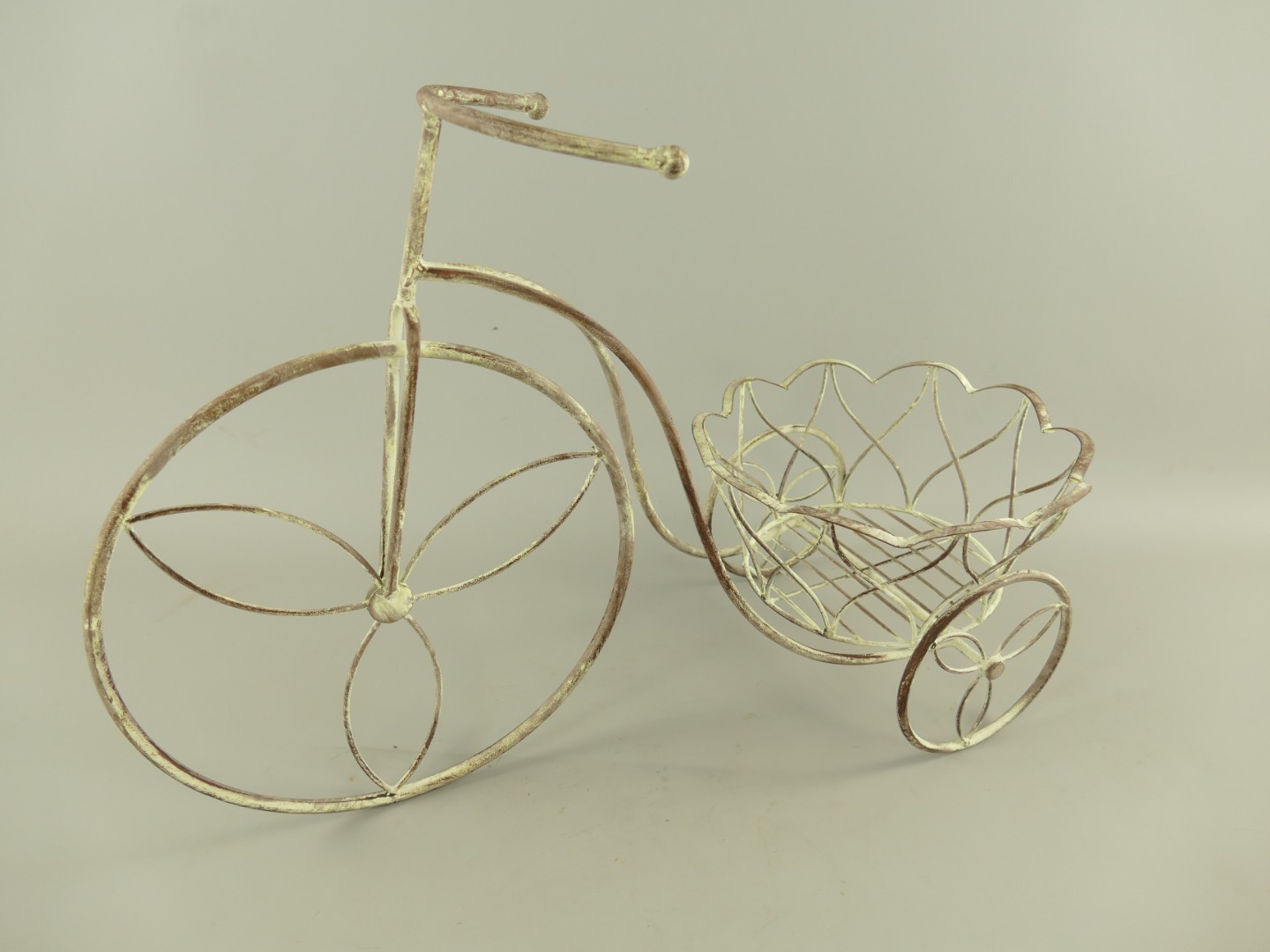 Blumen FAHRRAD rustikal weiss L.62cm