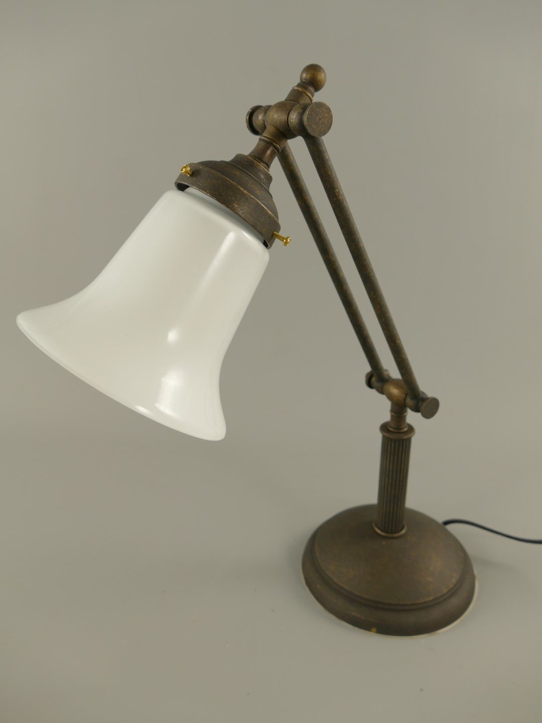 Lampe Messing brün. Schirm(215.017) H.42cm