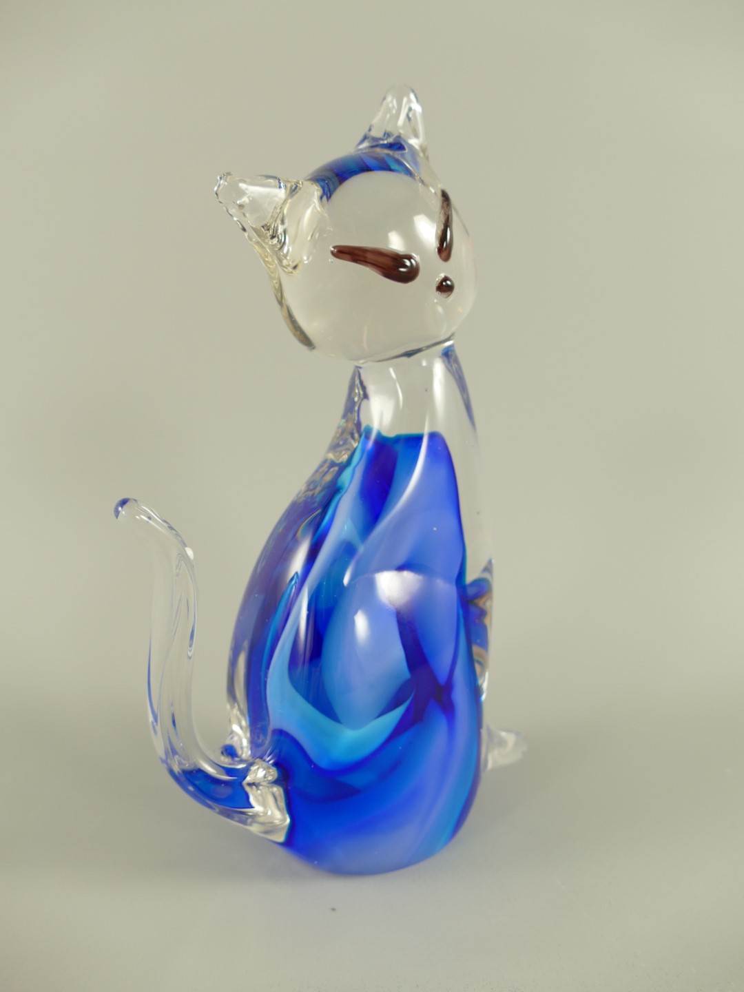 Glasfigur Katze farbe H.20x12cm