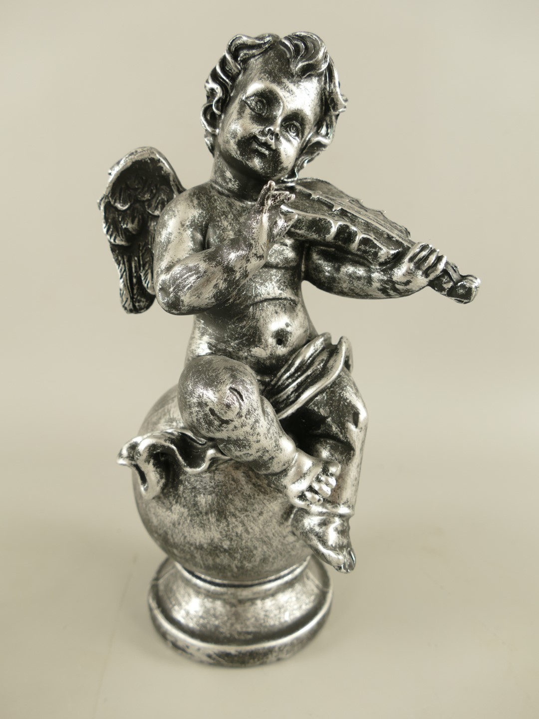 Engel Polystein Silber farbig H.30cm Engel Polystein Silber farbig H.30cm