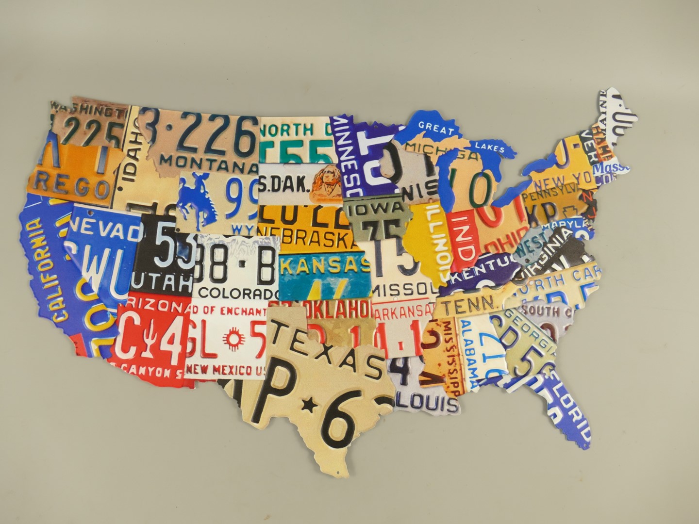Wandschild(Gestanzt) Amerika Nummernschild L.65cm